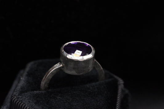 Button Ring-Amethyst-Size 9