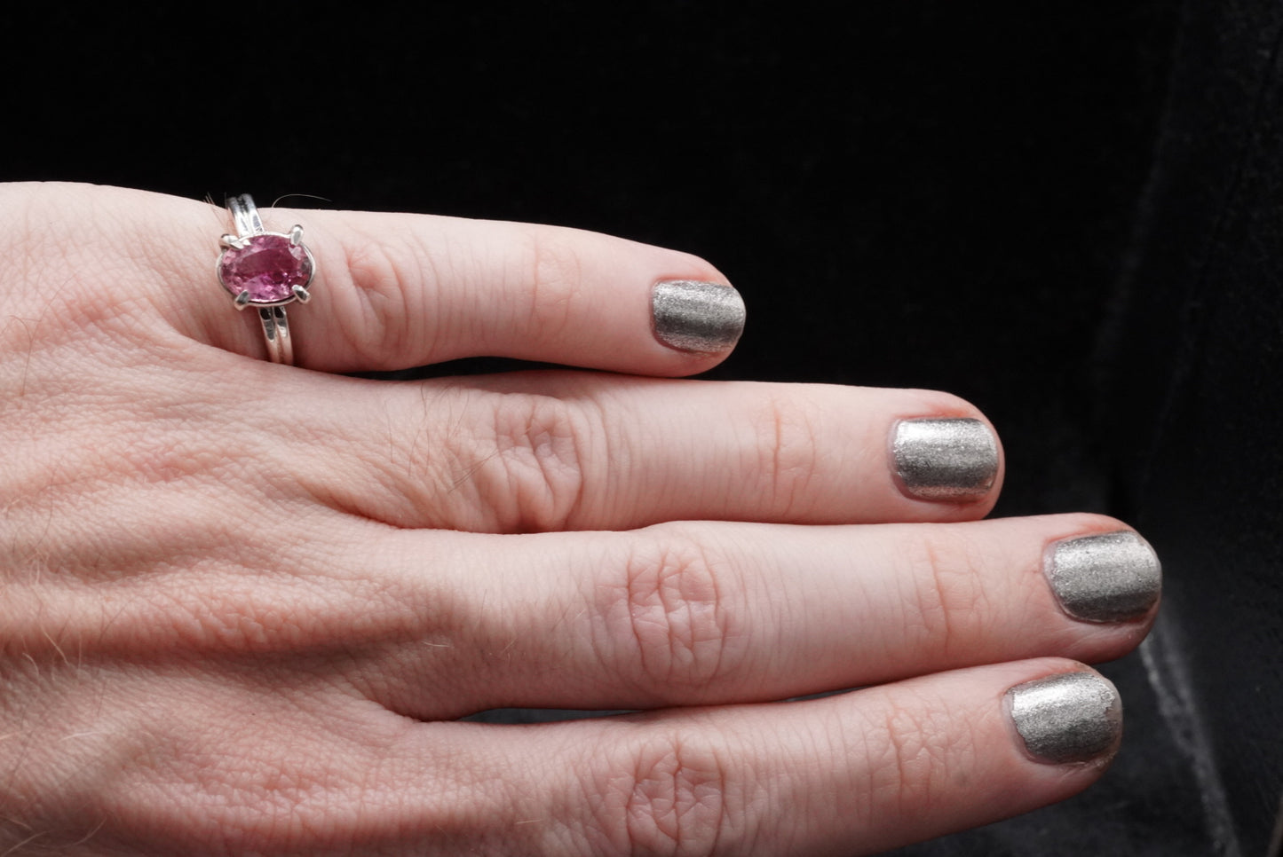 Pink Tourmaline Solitaire- Size 6