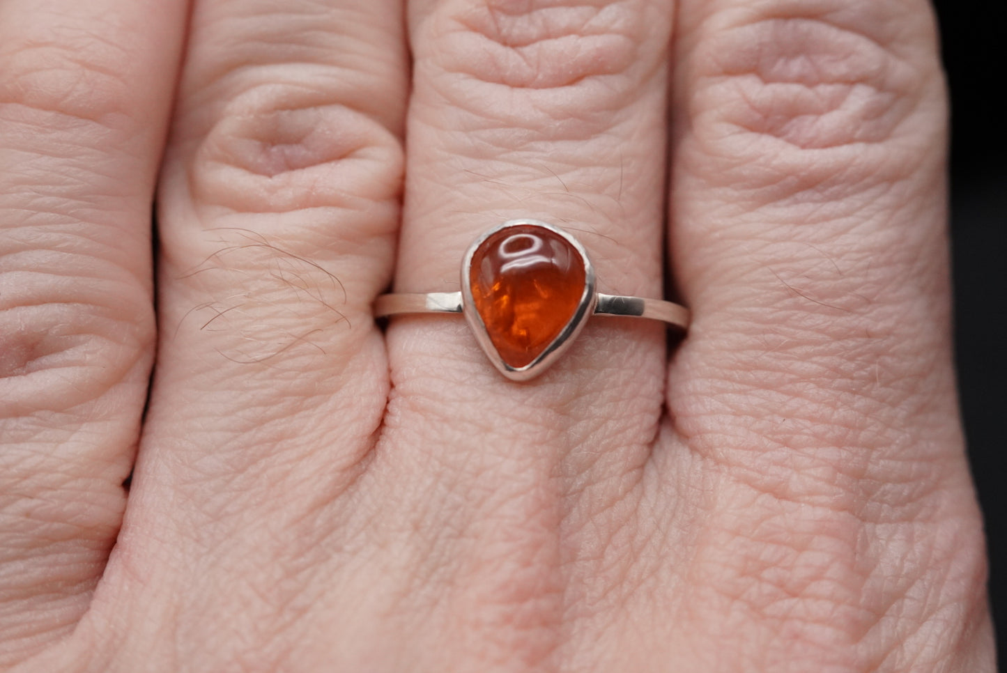 Ember Tear Ring- Spessartine Garnet