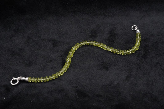 Peridot Beaded Bracelet- 6.5”