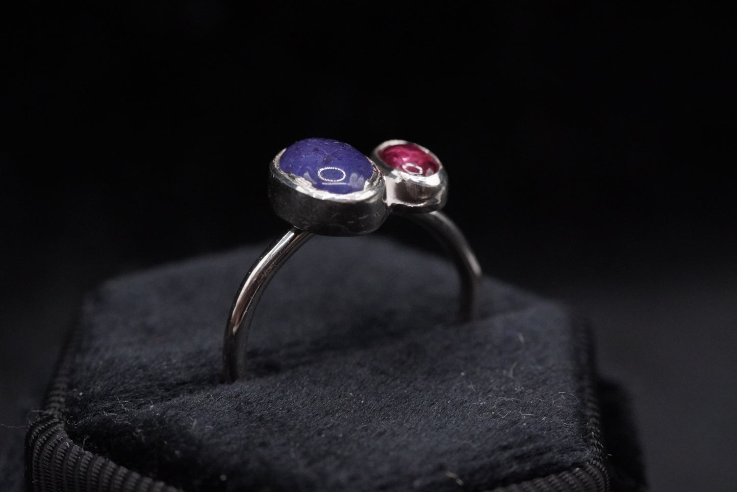 Dual Ring - Tanzanite + Pink Tourmaline - Size 6