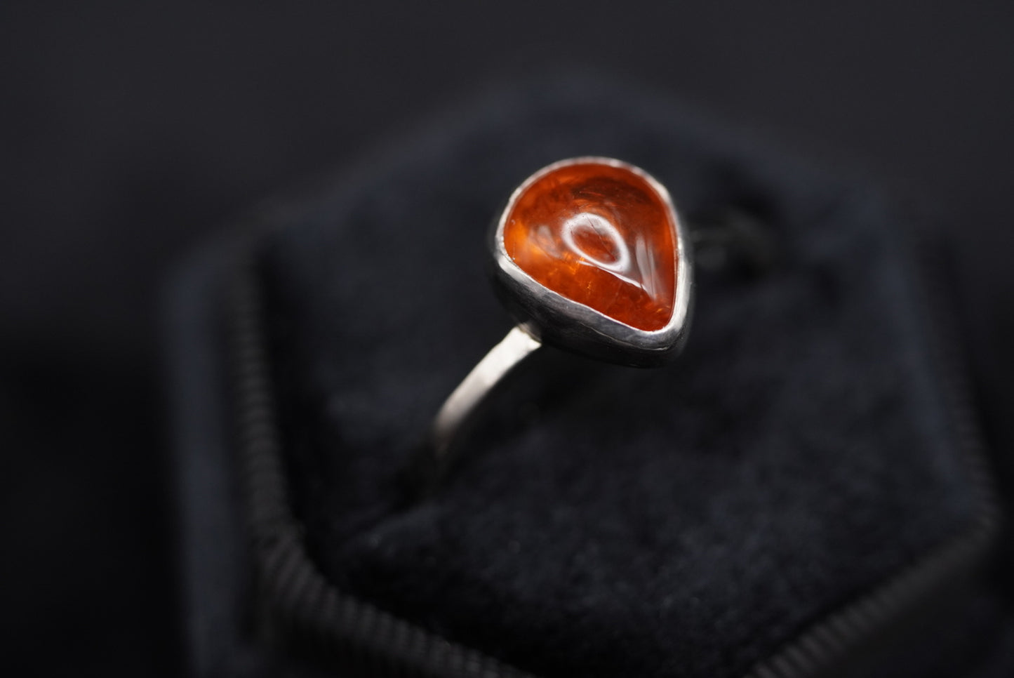 Ember Tear Ring- Spessartine Garnet