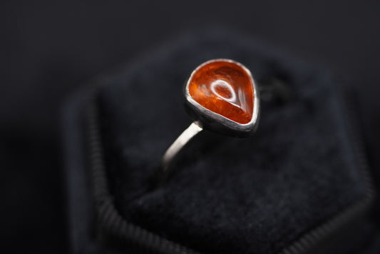 Ember Tear Ring- Spessartine Garnet