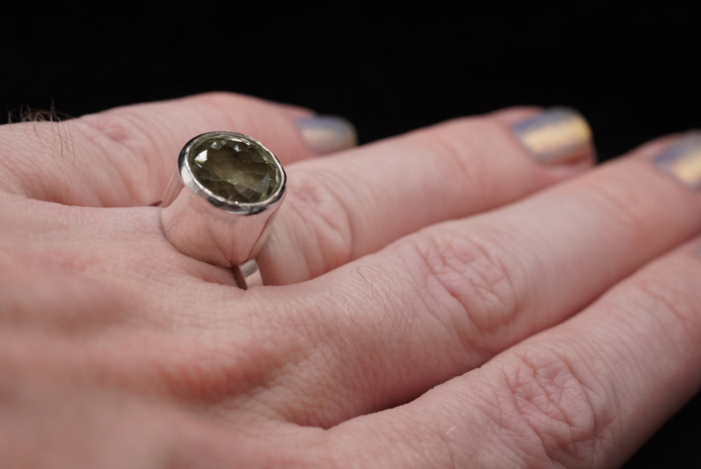 Cabbage Stew Ring-Prasiolite-Size 8