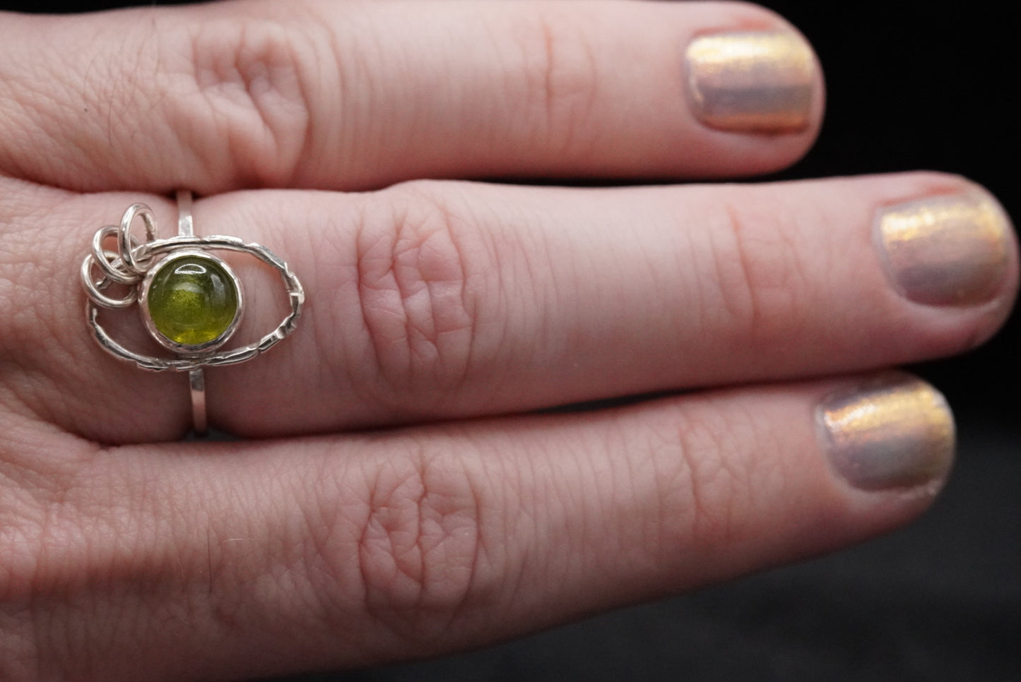 Pierced Eye Ring-Vesuvianite-Size 9