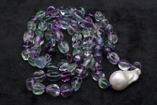Fluorite Baroque Pearl Necklace