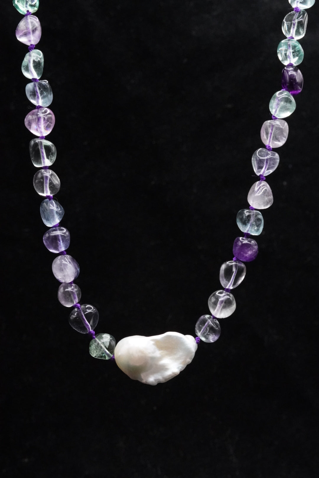 Fluorite Baroque Pearl Necklace