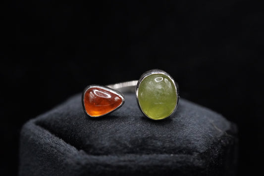 Arbiters Judgement Ring - Peridot & Spessartine Garnet - Size 7