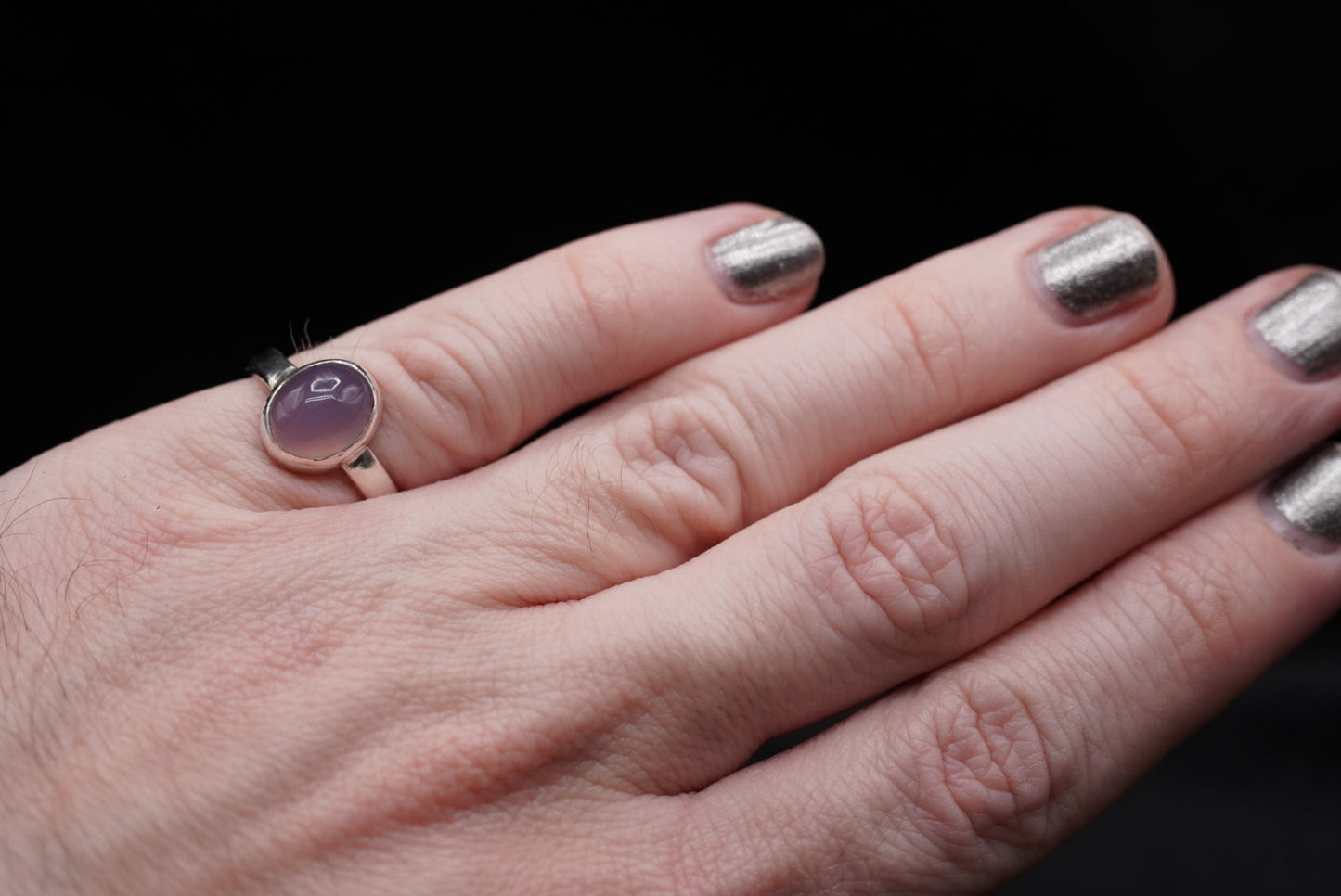 Sage’s Ring - Lavender Chalcedony - Size 7