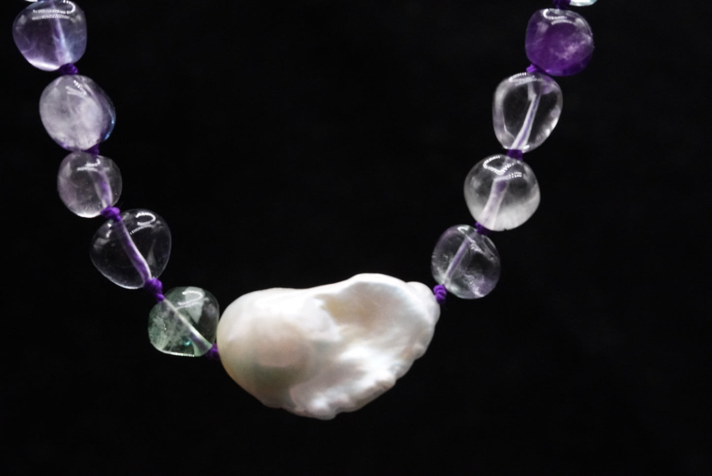 Fluorite Baroque Pearl Necklace