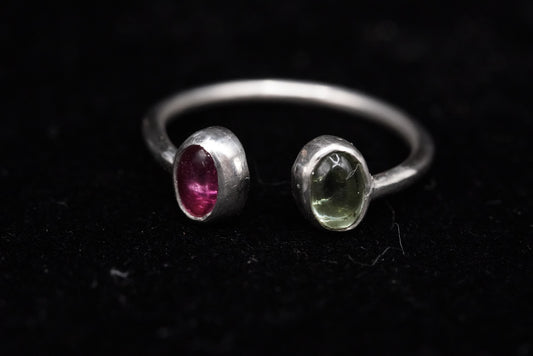 Twin Ring-Tourmaline- Size 7-8.5, Adjustable