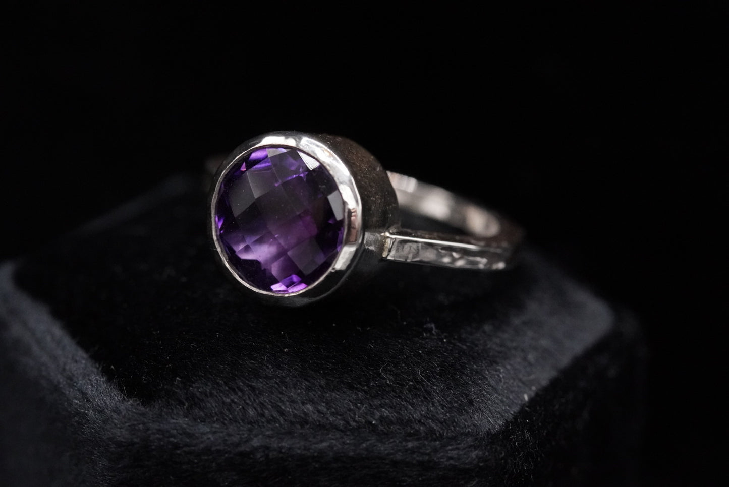 Button Ring-Amethyst-Size 9