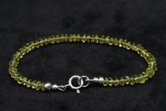 Peridot Beaded Bracelet- 6.5”