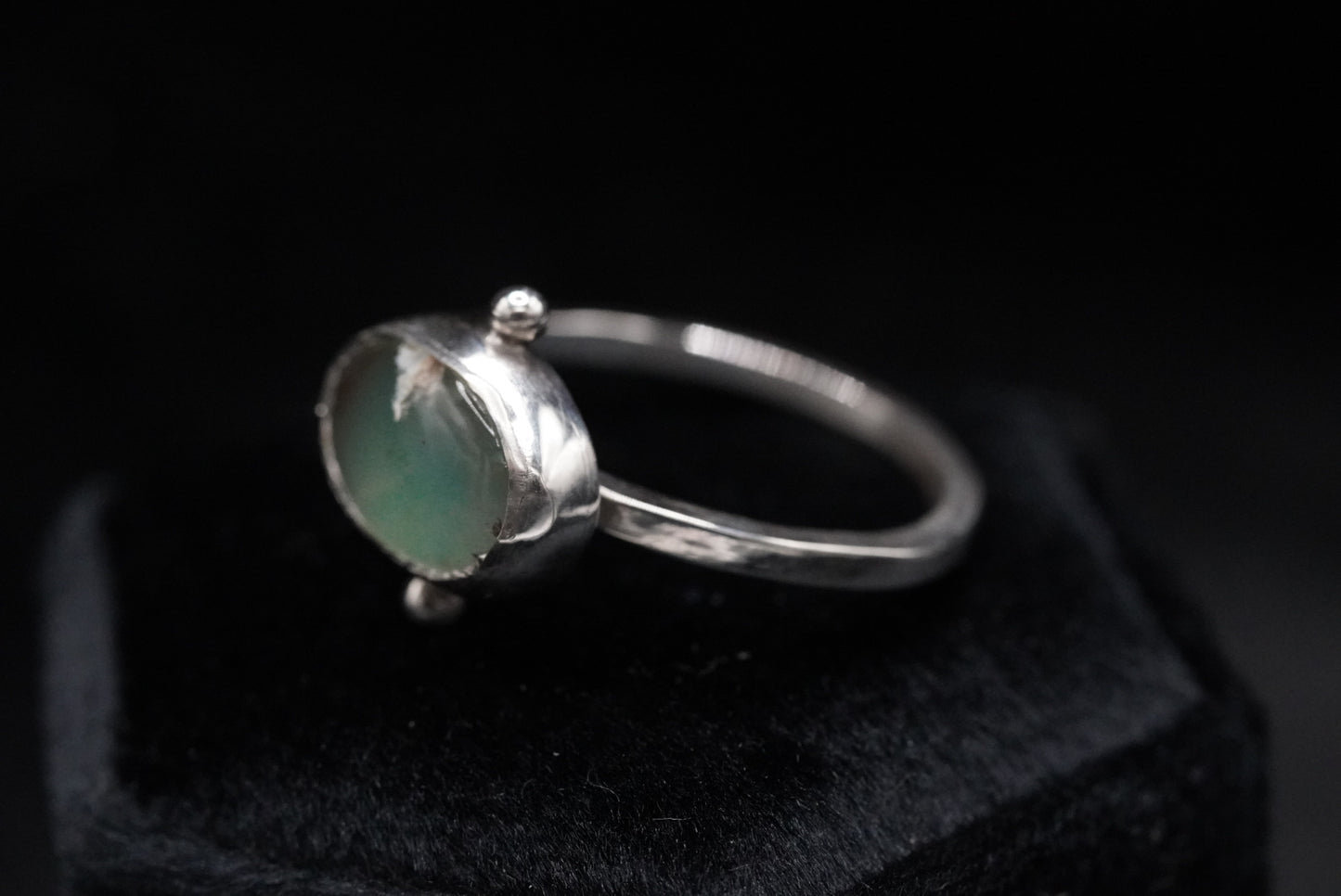 Dual Bead Ring-Chrysoprase-Size 8