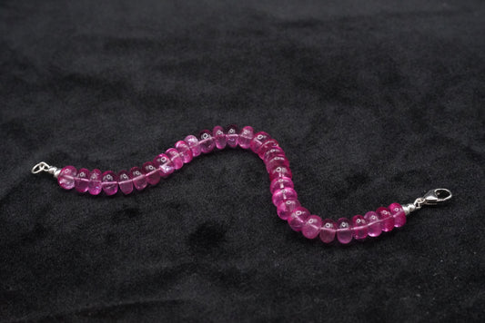 Pink Topaz Beaded Bracelet- 6.5”