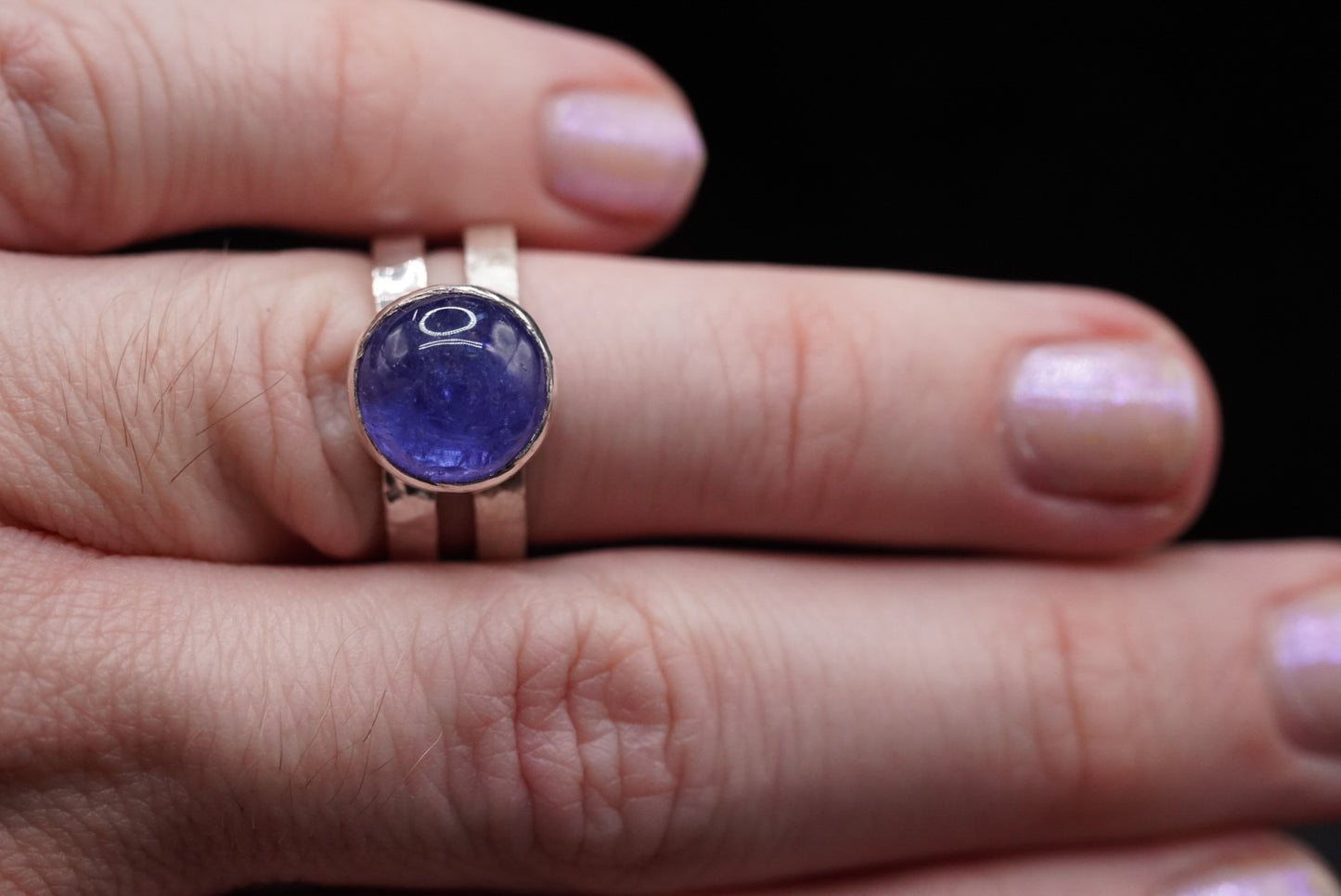 Chained Reverberations Ring- Tanzanite - Size 7